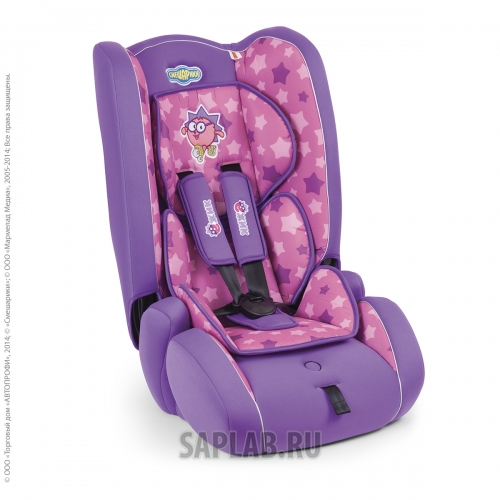 Купить запчасть AUTOPROFI - SMDK300EZHIK Кресло детское (от 9 до 36 кг) до 12 лет Смешарики полиэстер (фиолетовый) "Ежик"