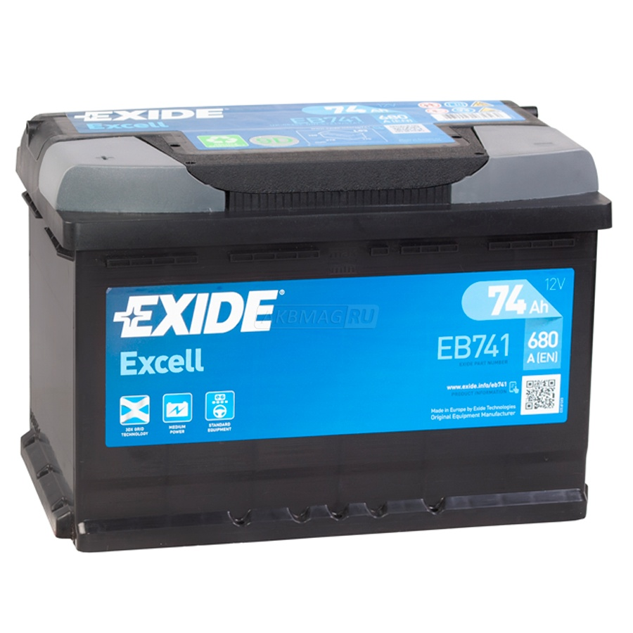 Купить запчасть EXIDE - EB741 Аккумулятор автомобильный EXIDE EB741 74 Ач